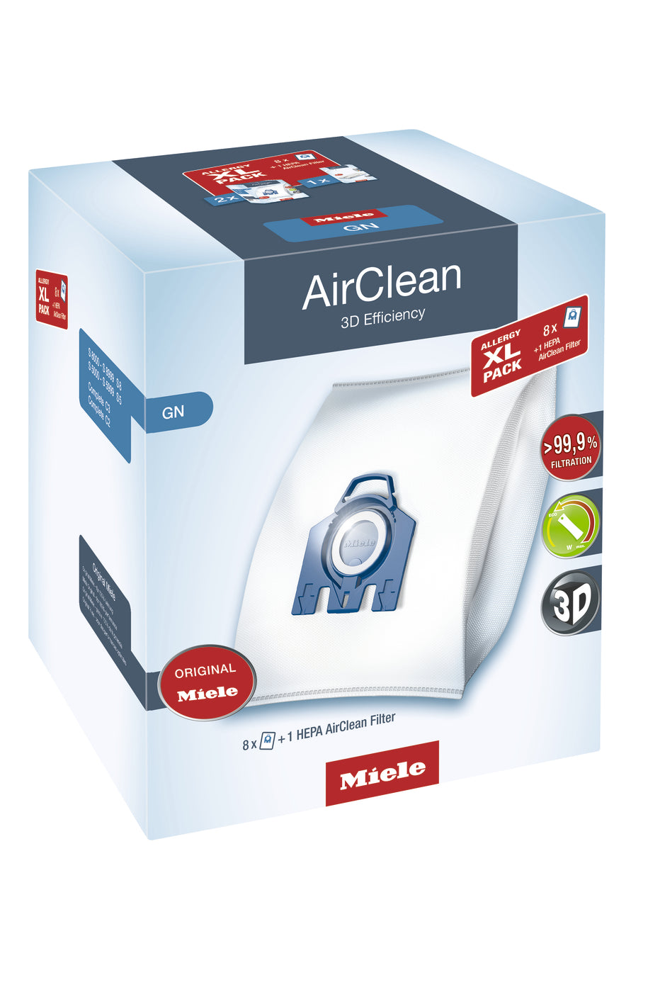 Miele SB SET GN+AA AirClean Replacement Bags XL Pack